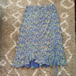Vintage Reversible Floral Midi Skirt